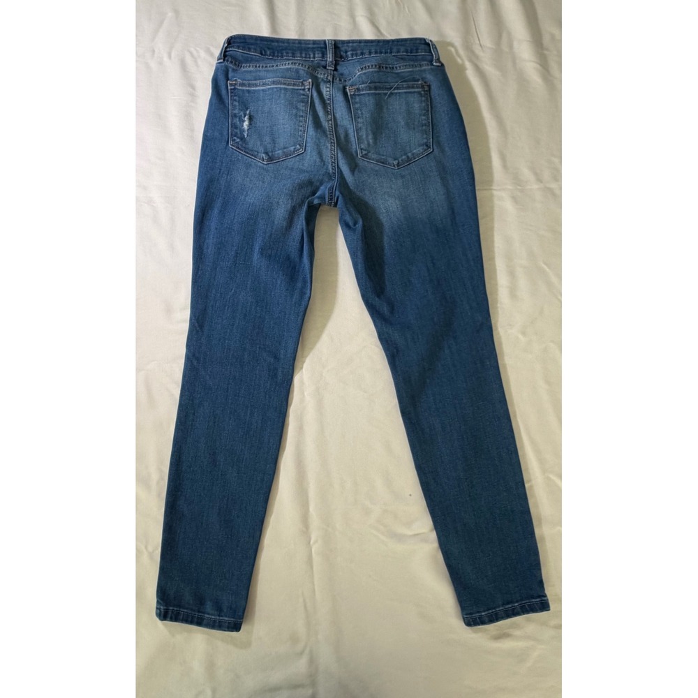 Sonoma Goods For Life Womens Skinny Jeans Medium Wash Distressed Denim 8R - Picture 3 of 8